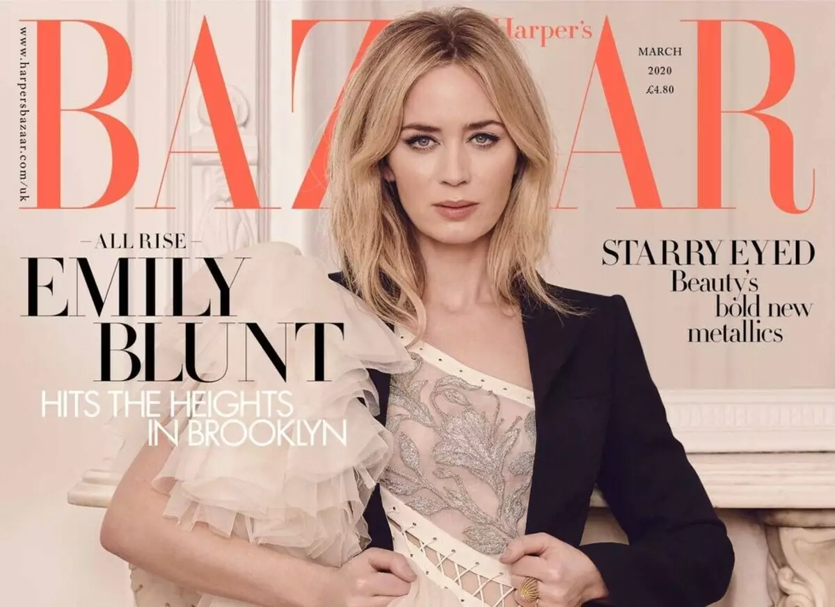 Emily Blant estrelou para o bazar de Harper e contou sobre a vida familiar com John Krasinsky