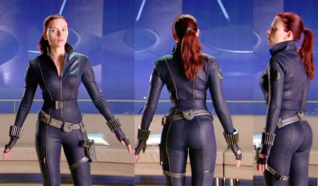 Foto: 23-rok-starý Scarlett Johansson v černém vdově kostým pro testování filmování Iron Man 2 102252_1