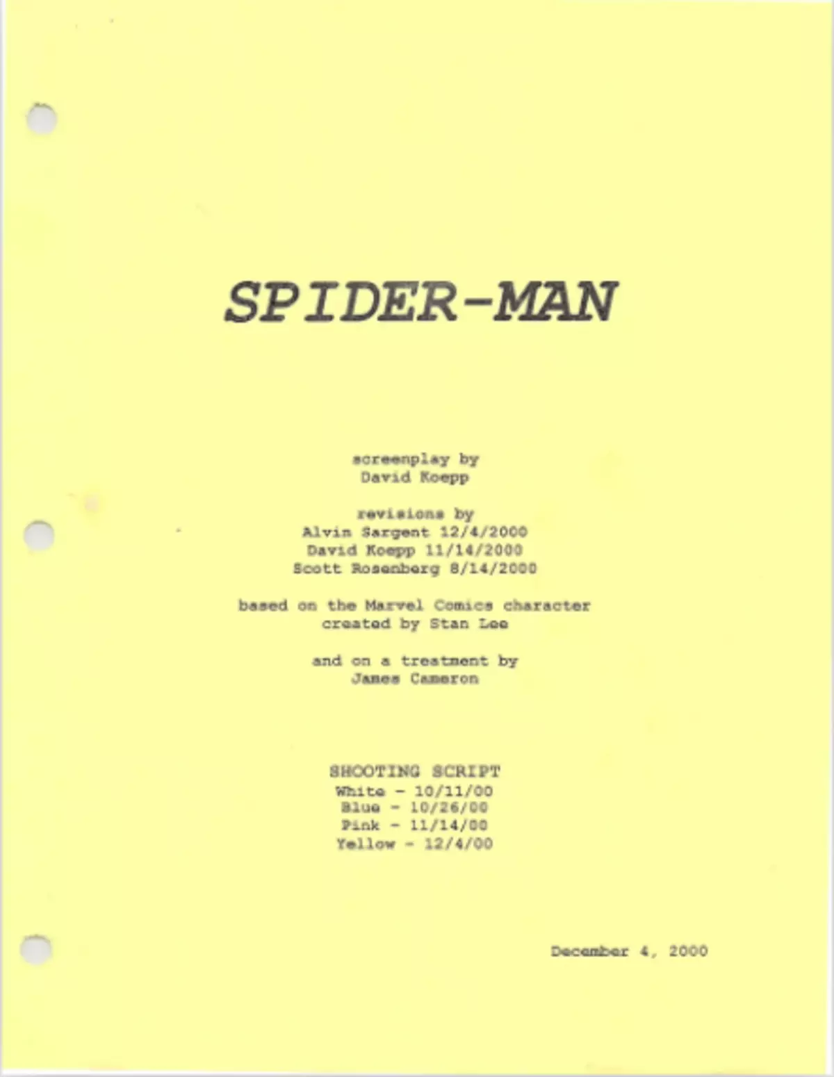 Doktor Octopus di senaryoya orîjînal a "Man-Spider de Bavê Gwen Stacy kuştin