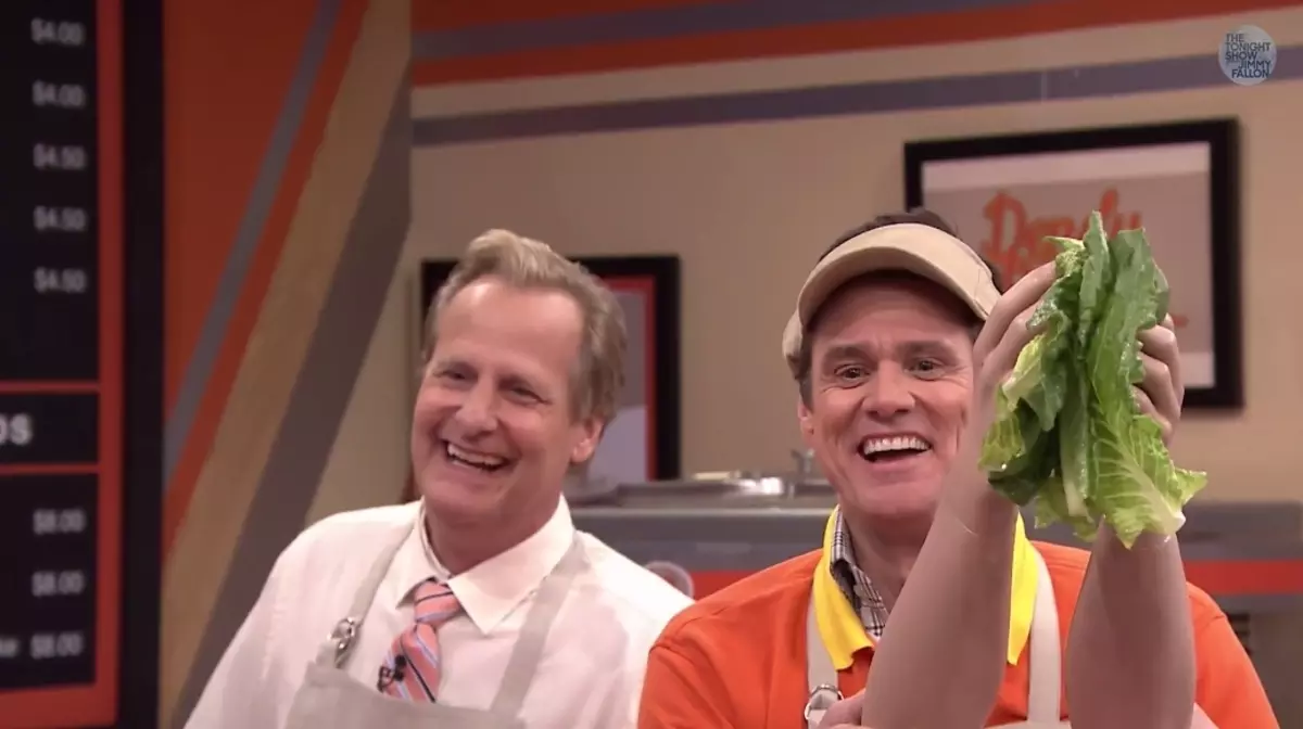 Jim Kerry a Jeff Daniels na show Jimmy Fallon