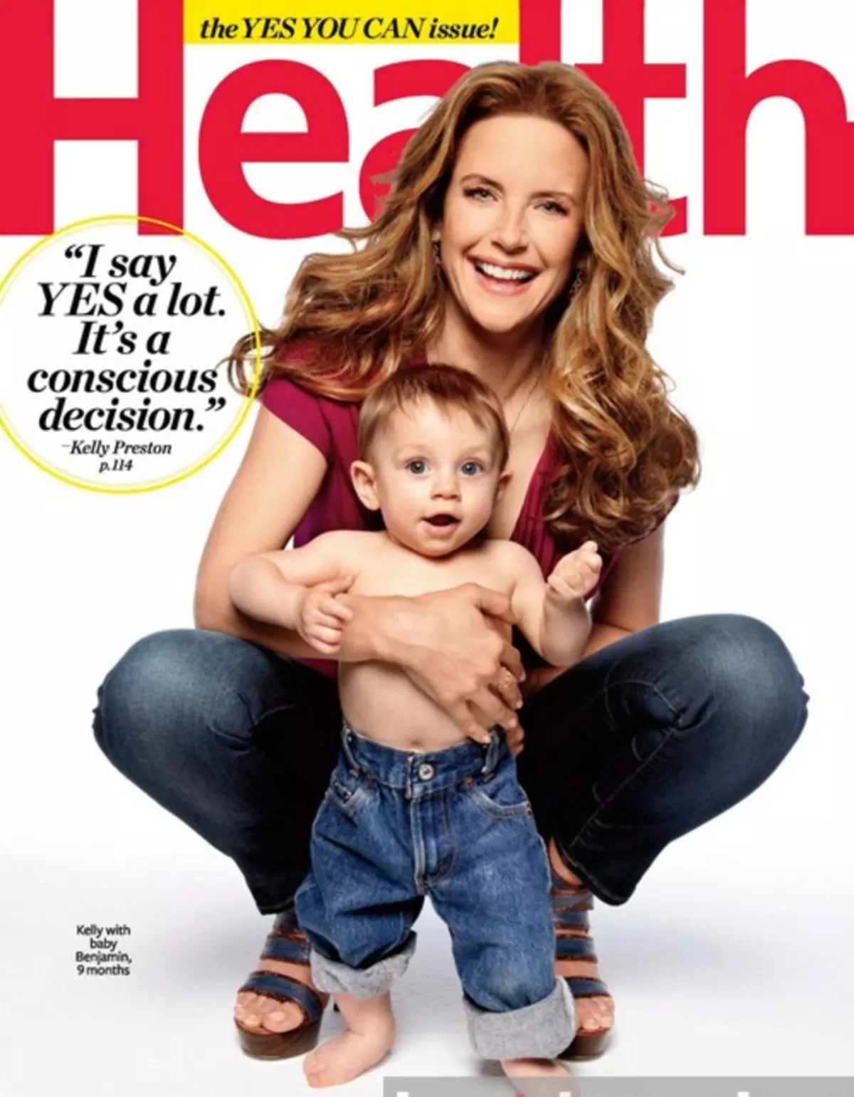 Kelly Preston yn Magazine sûnens. Septimber 2011.