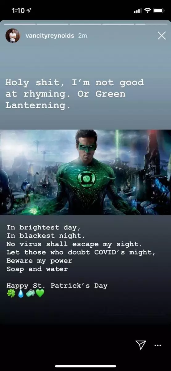 Ryan Reynolds përgëzoi tifozët e betimit të konvertuar të llambës së gjelbër 106310_1