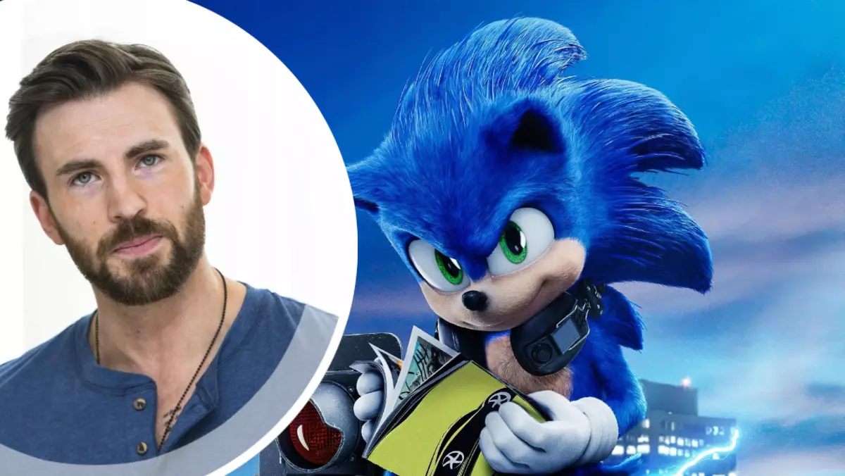 Chris Evans holdes i baren med Sonic på det tidlige koncept Art "Sonic in Cinema"