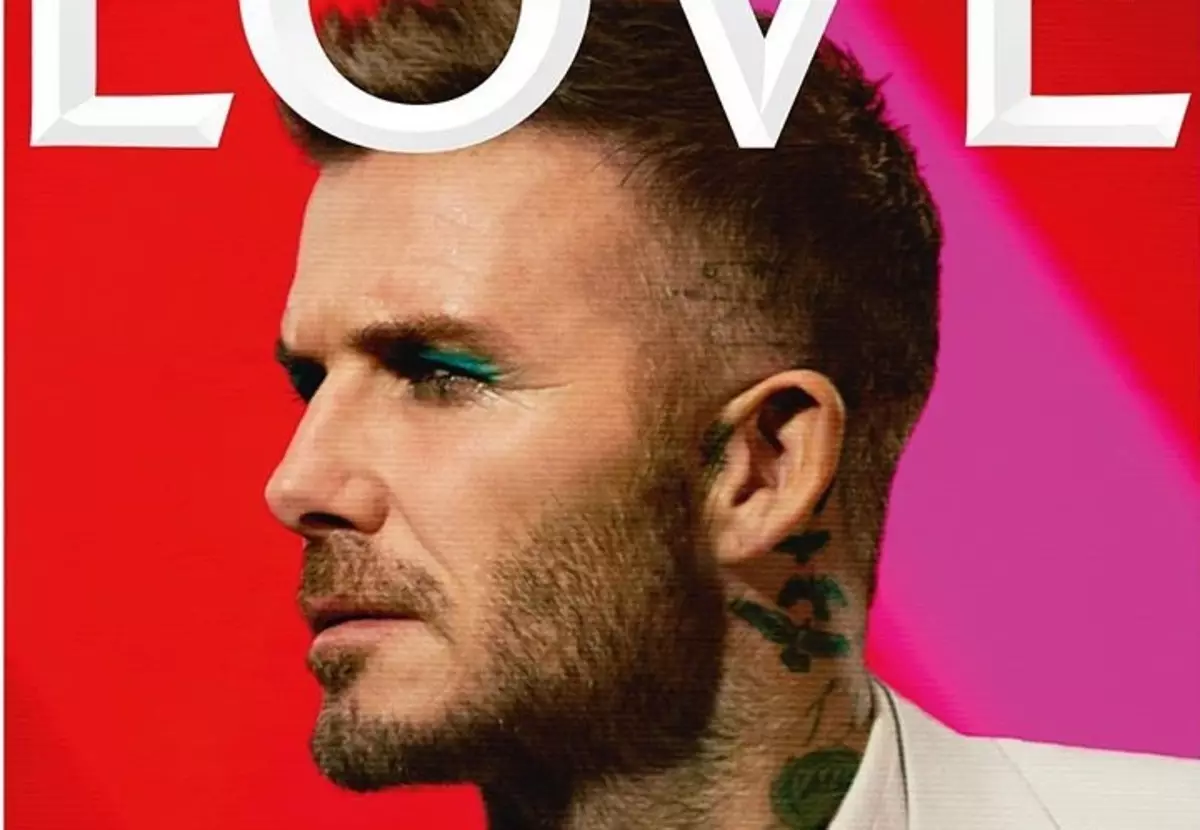 Yeşil gölgeler ve eyeliner: David Beckham, her anlamda görüntüsünde sıradışı bir şekilde kapak için rol aldı.