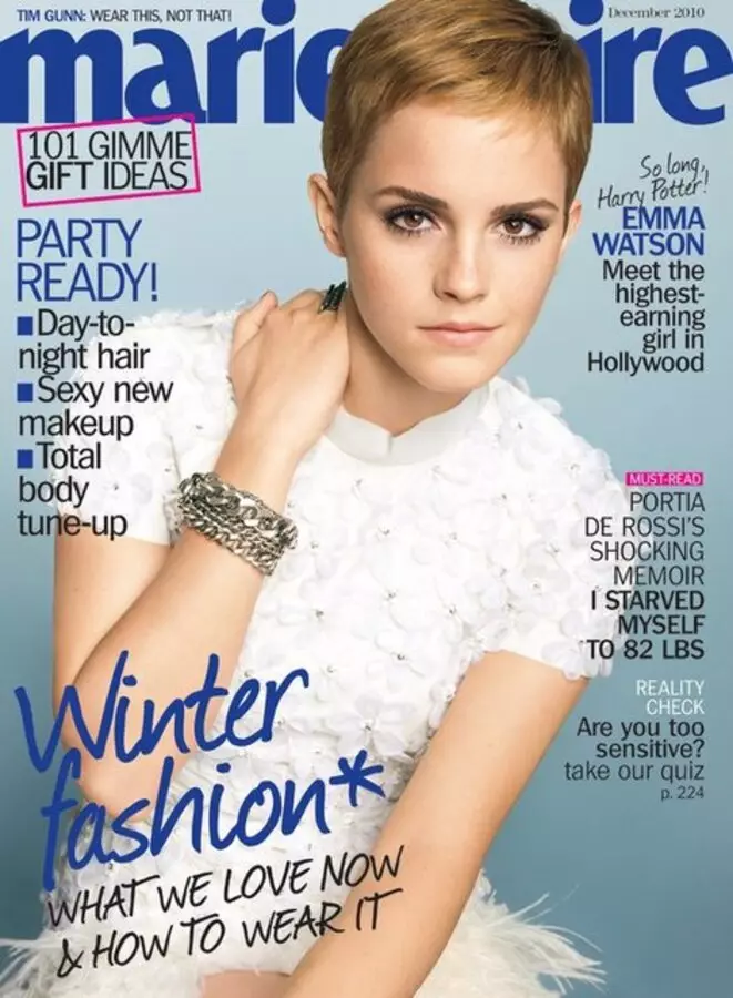 Emma Watson in Marie Claire Magazine. December 2010.