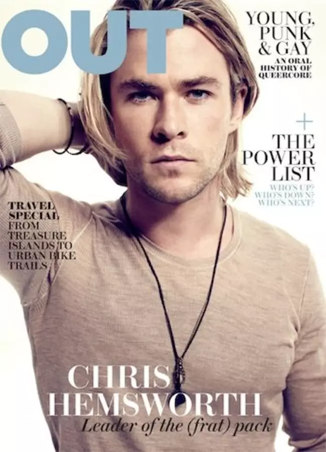 Chris Hemsworth v reviji Out. Maj 2012.