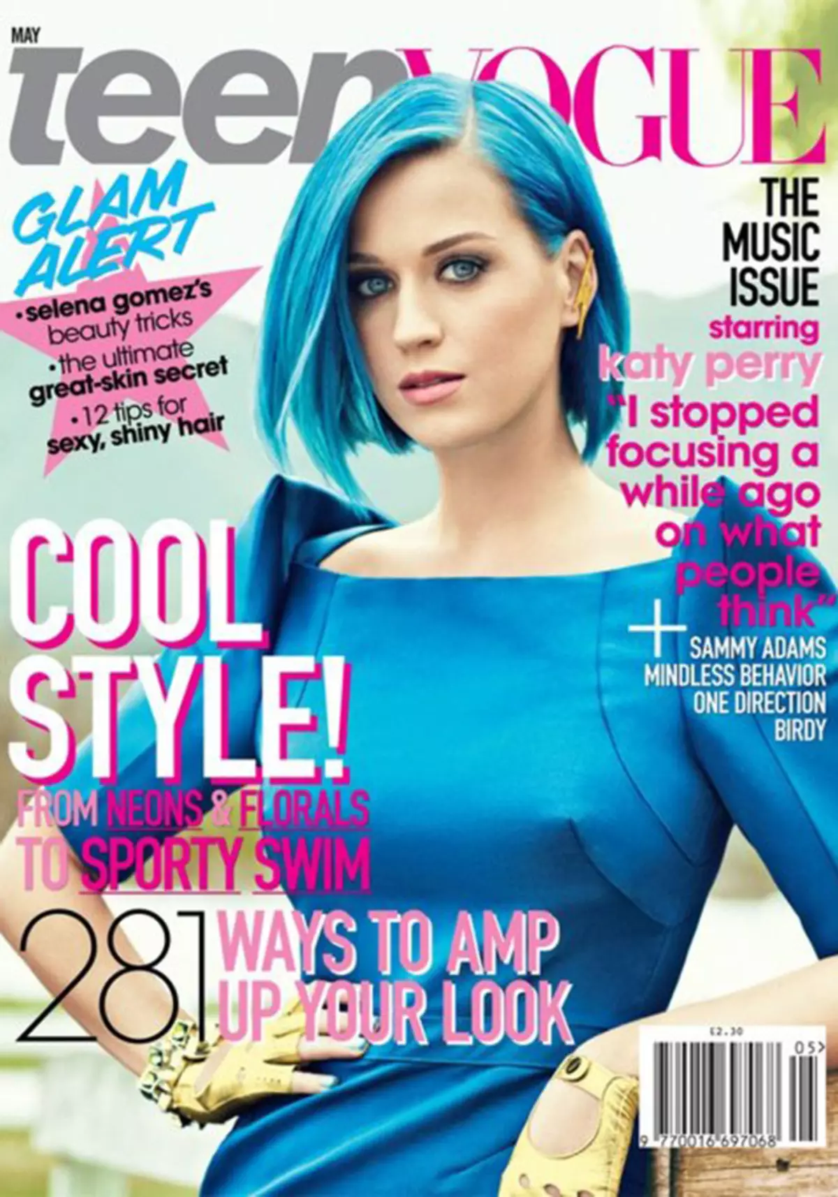 Katy Perry yng nghylchgrawn teen Vogue. Mai 2012.