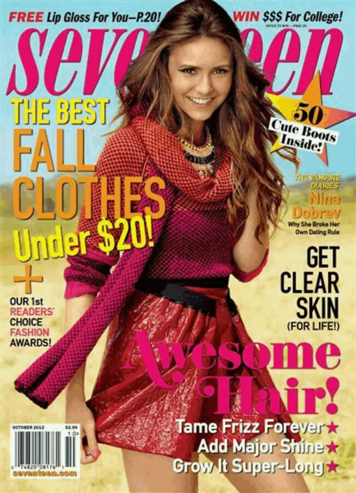 Nina Dobrev ao amin'ny magazine fito ambin'ny folo. Oktobra 2012.