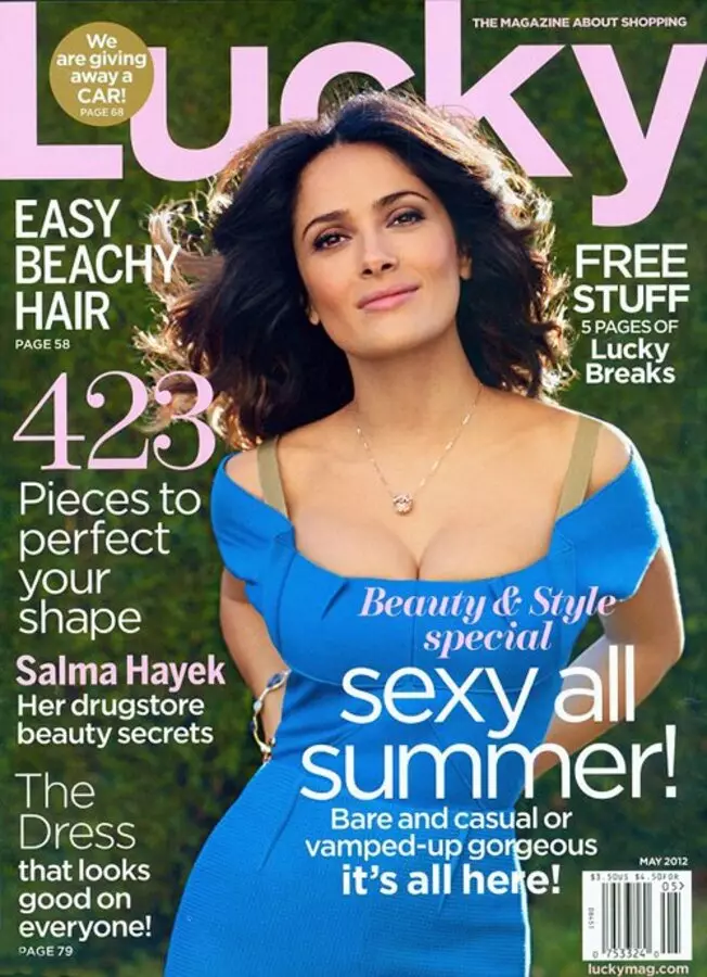 Şanslı dergide Salma Hayek. Mayıs 2012.