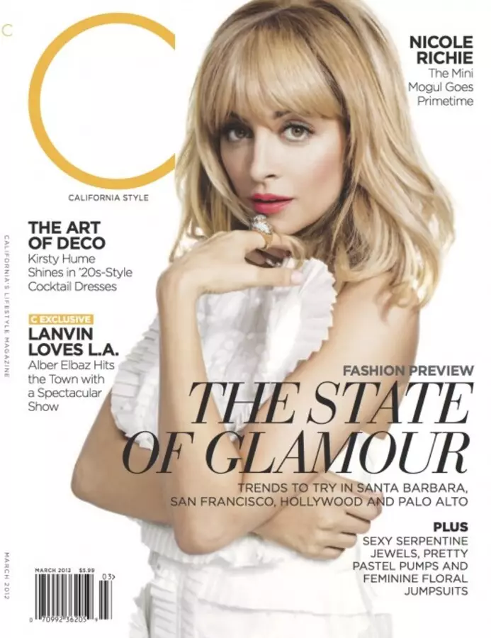 Nicole Richie i Kalifornien stilmagasin. Mars 2012.