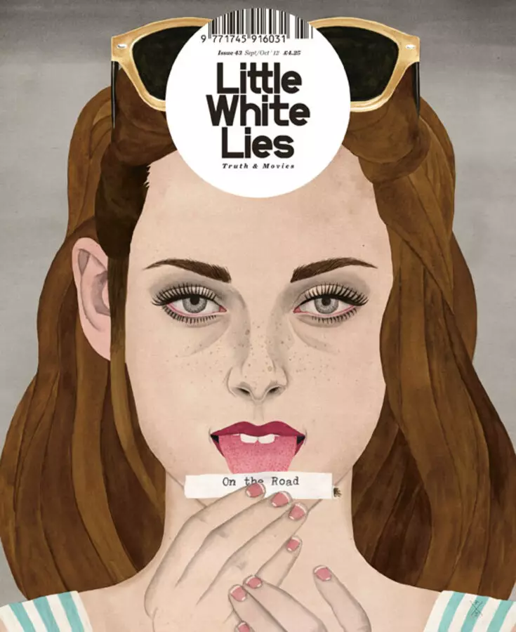 Kristen Stewart yn it tydskrift Krysten White Lies. Septimber / oktober 2012