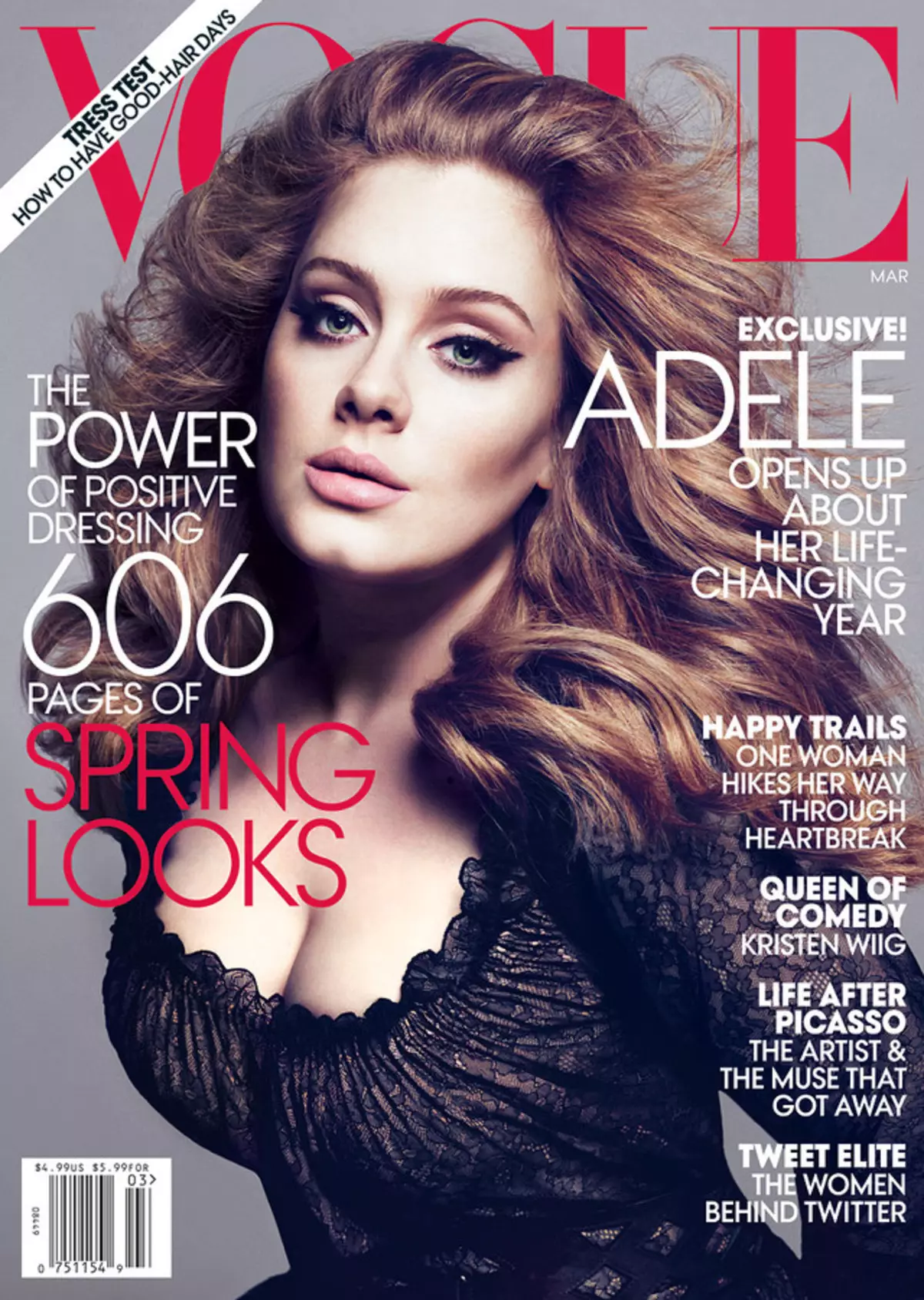 Adel di majalah Vogue. Maret 2012.