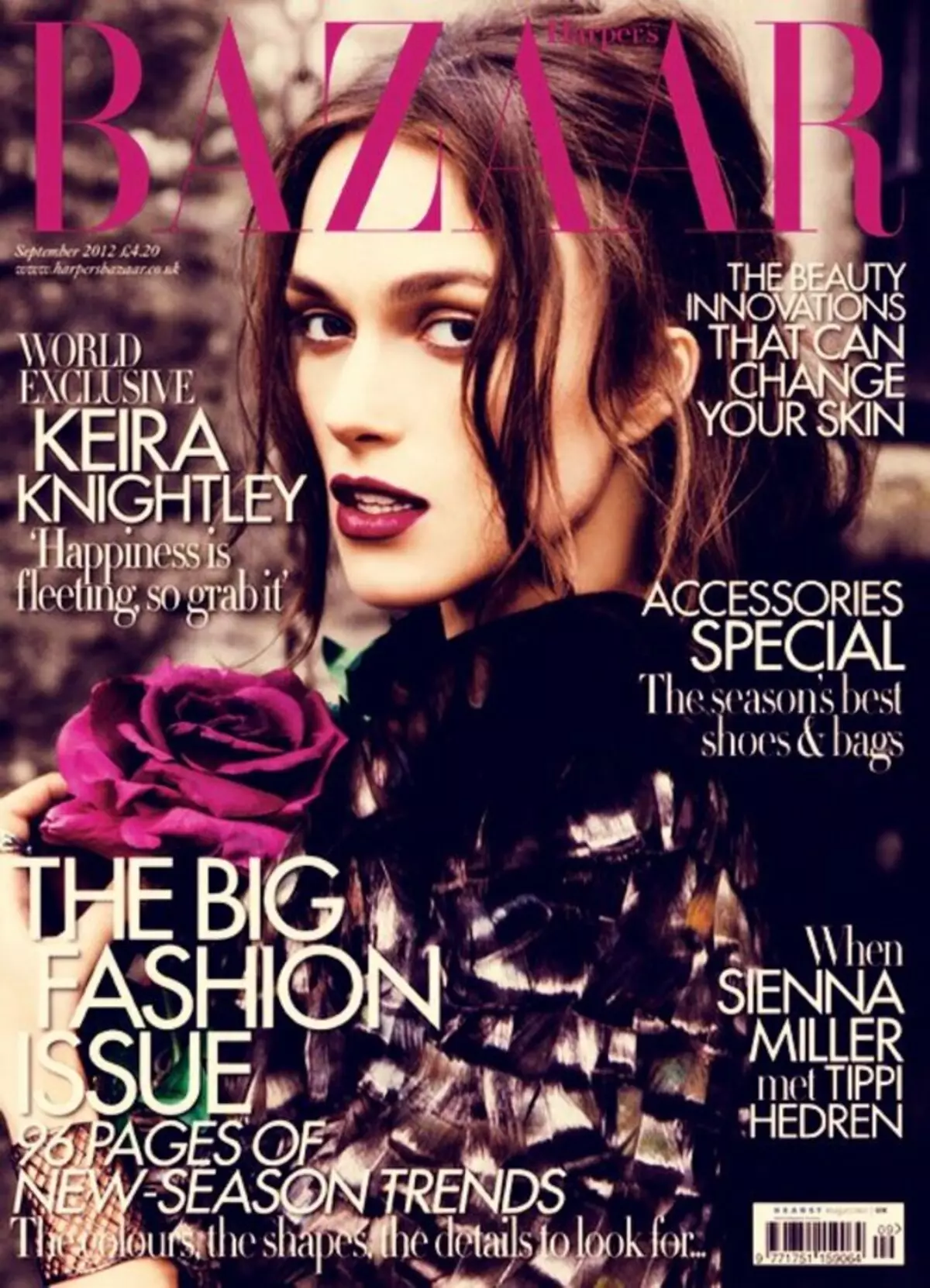 Keira Knightley nella rivista Harper's Bazaar Regno Unito. Settembre 2012.