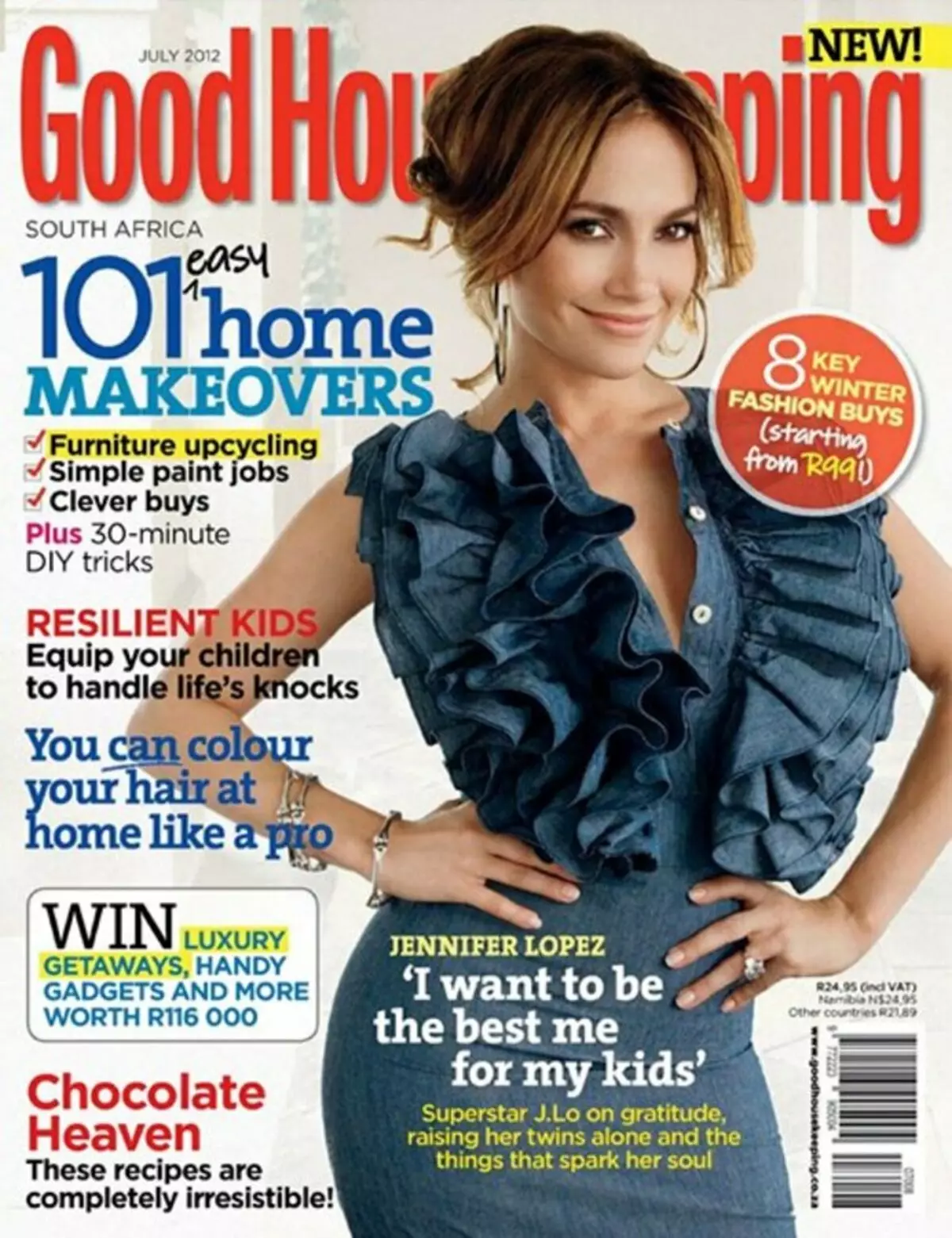 Jennifer Lopez dalam housekeeping yang baik, Afrika Selatan. Juli 2012.