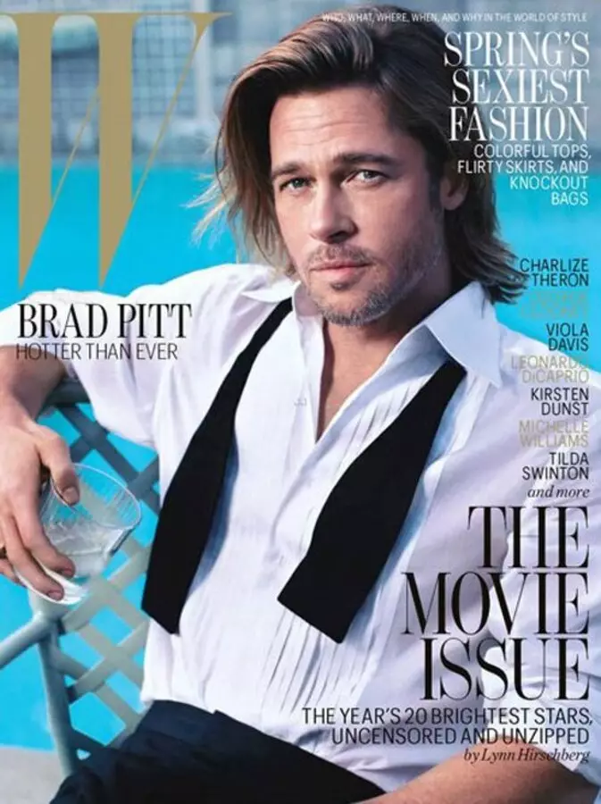 Brad Pitt在杂志W. 2012年2月