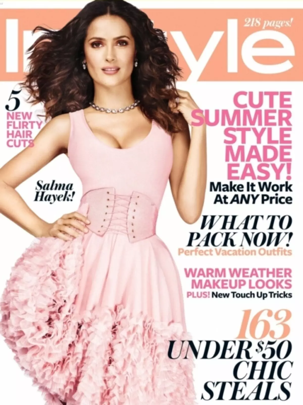 Salma Hayek di majalah Instyle. Juli 2012.