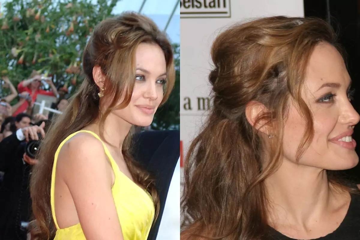 Frá Jolie til Kardashian: 10 Star hairstyles, sem ekki hafa komið út úr tísku í 10 ár 121960_1