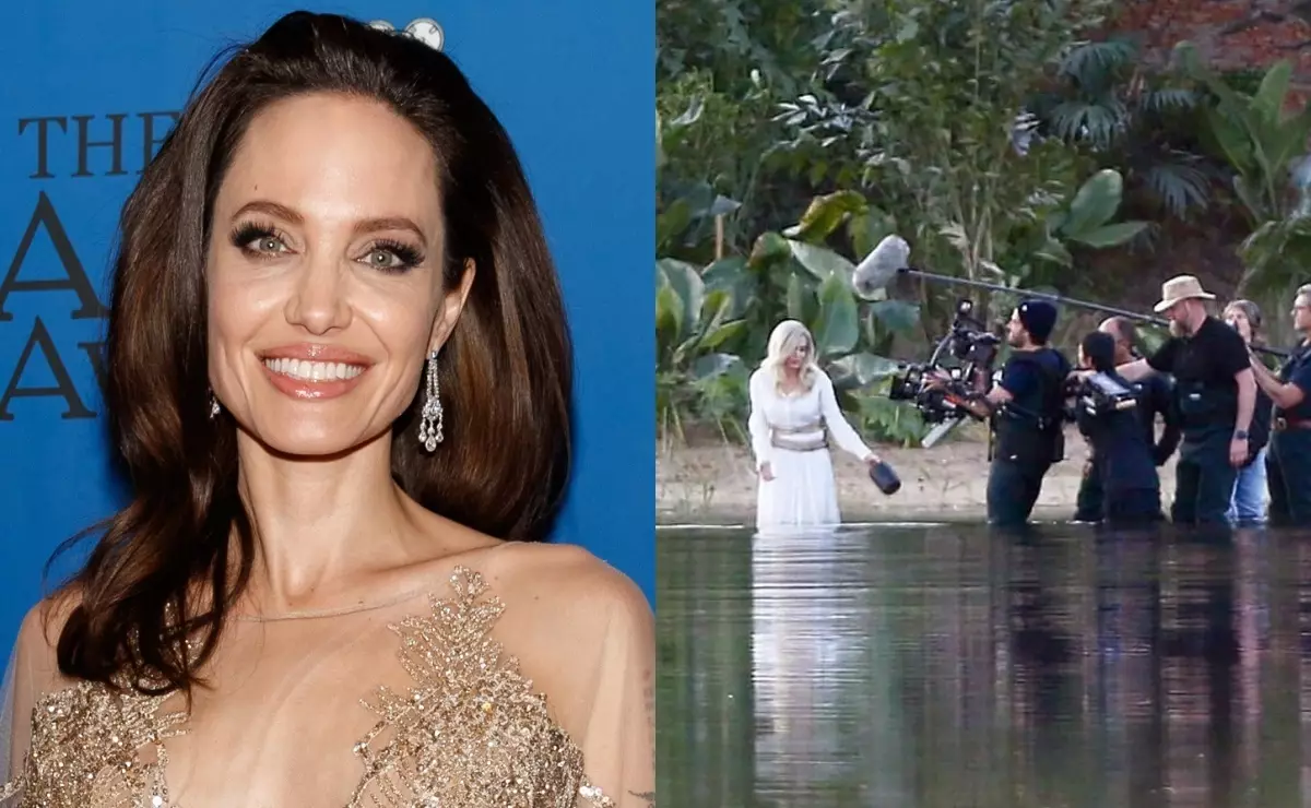 Foto: Angelina Jolie in die beeld van 'n blonde op die stel van "ewige"