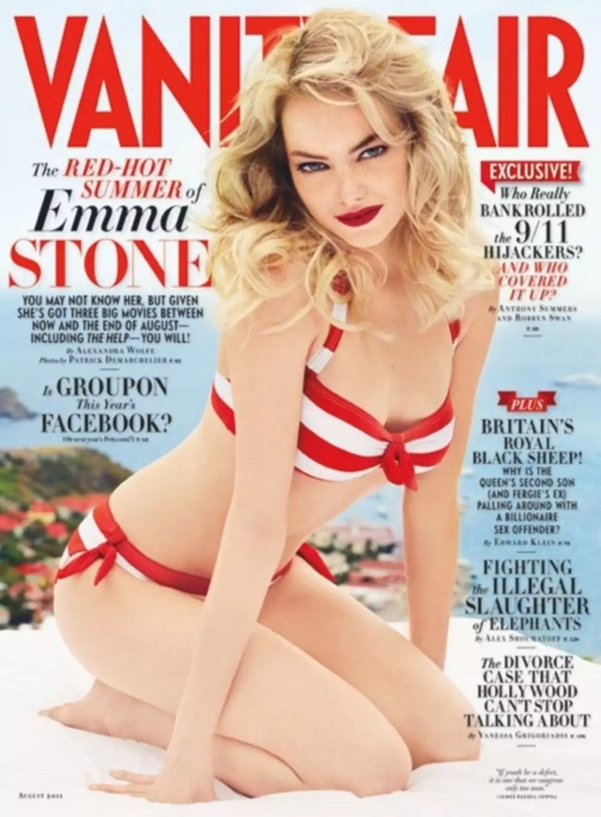 Mahojiano ya jiwe la Emma katika gazeti la Vanity Fair. Agosti 2011.