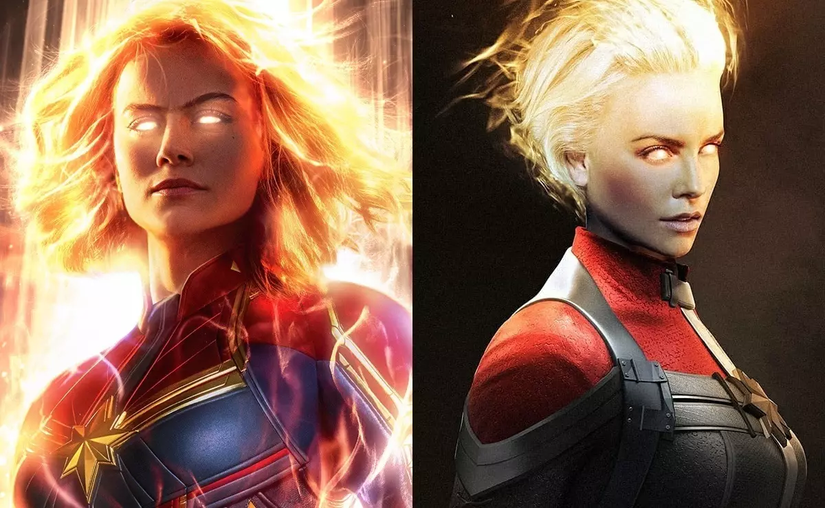 Charlize Theron ferfong Brie Larson yn 'e rol fan kaptein Marvel op Fan Art