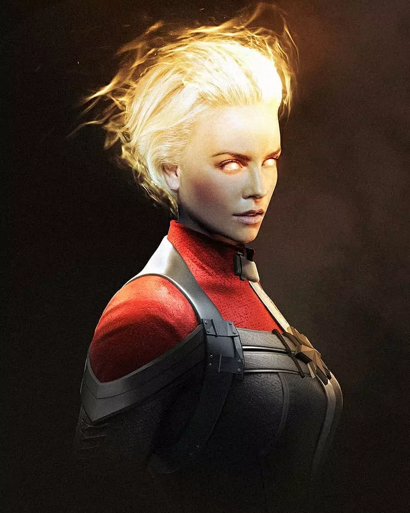 Charlize Theron取代了Brie Larson的船長Marvel對粉絲藝術的作用 129380_2