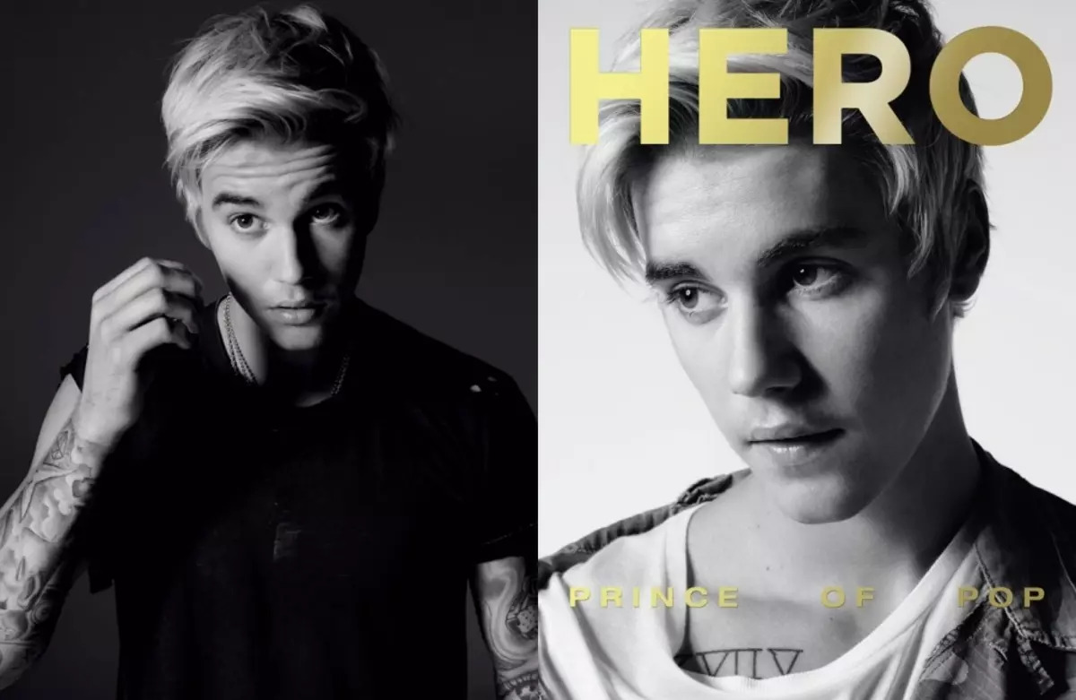 Justin Bieber nella rivista Hero. Problema 13.