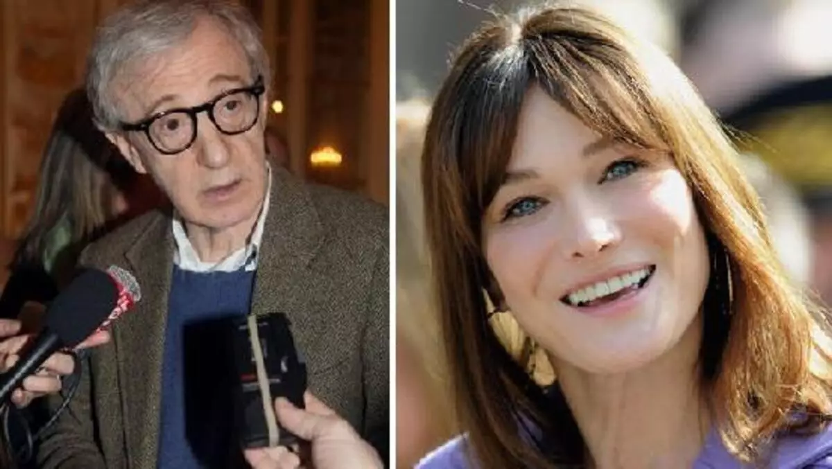 Woody Allen kam, um Carla Bruni zu ehren