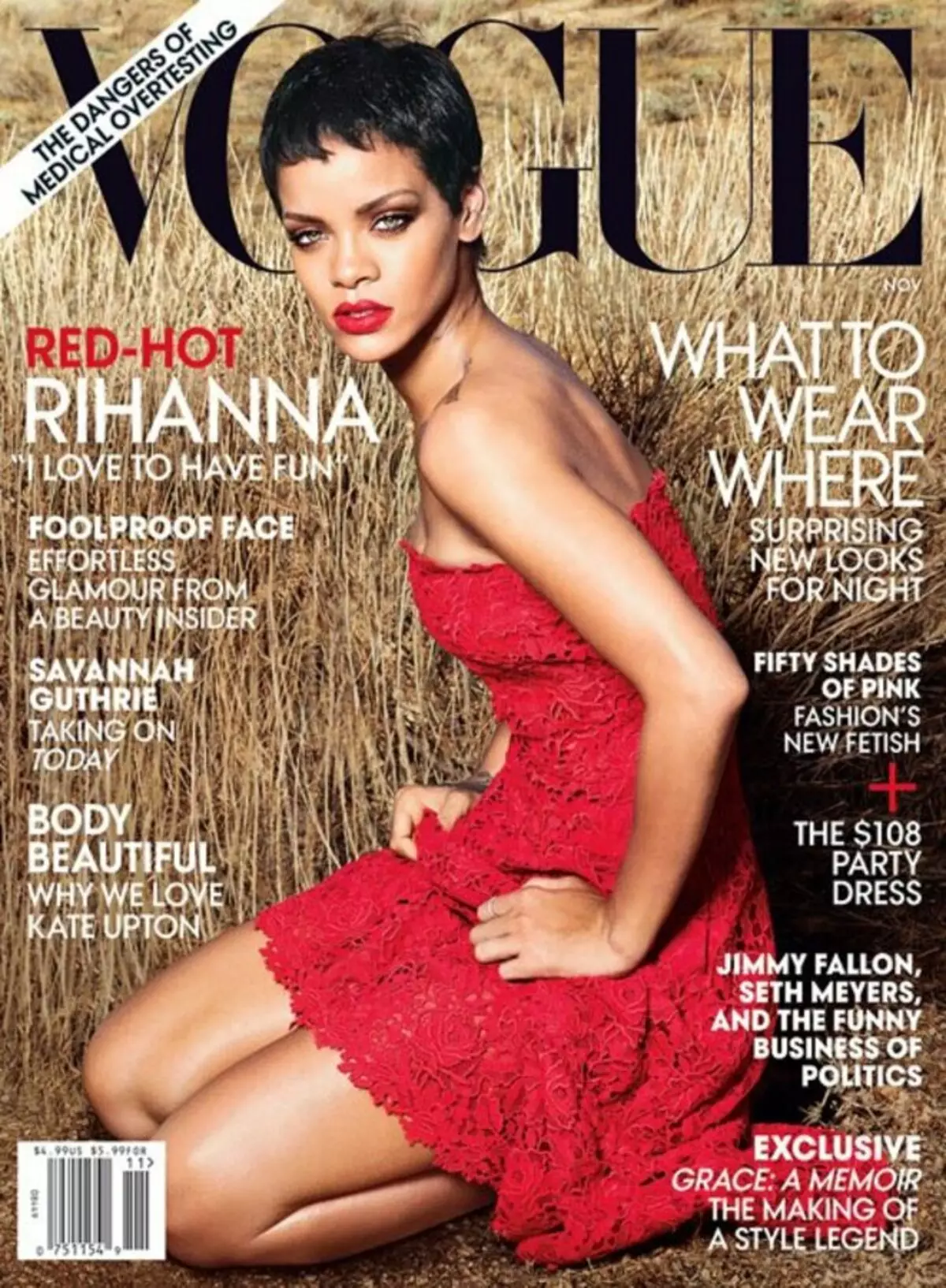 Rihanna na revista Vogue. Novembro de 2012.