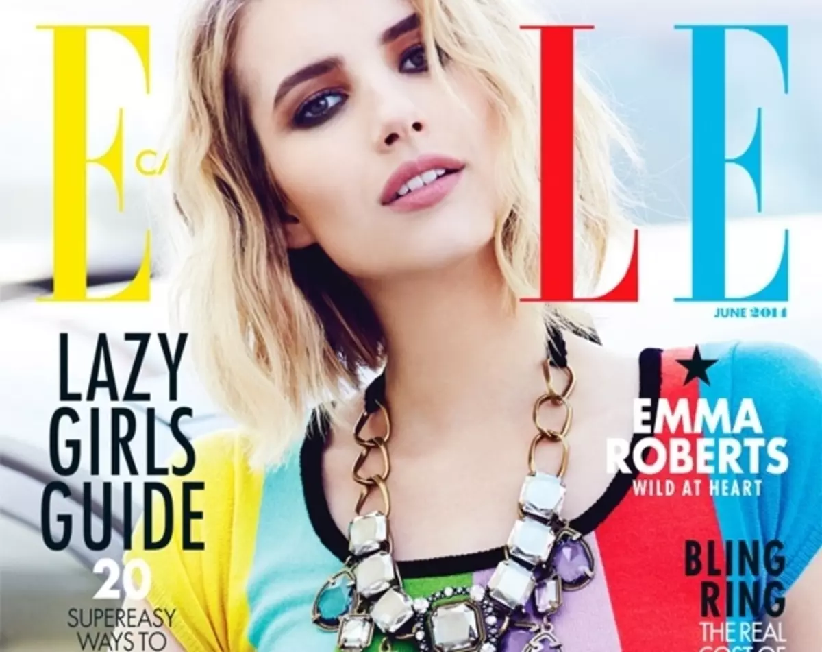 Emma Roberts yng Nghylchgrawn Elle Canada. Mehefin 2014.