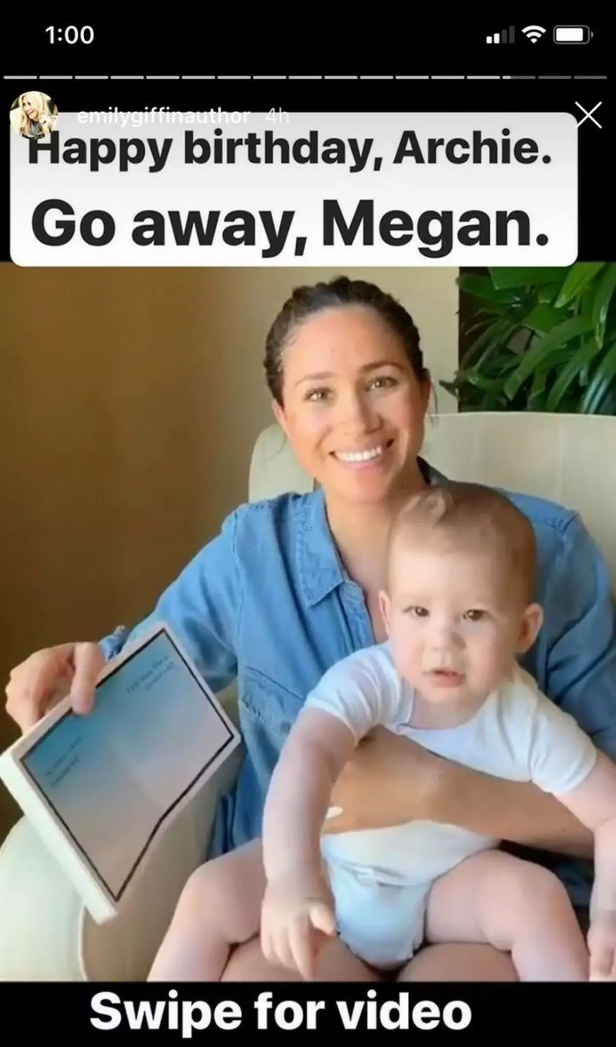 Kurang bermain peranan: kilang Megan mengkritik video dengan anak Archie 143336_1