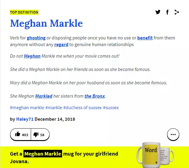 Αδικαιολόγητη: Το όνομα του Megan έφερε στο λεξικό αστικών λεξικών Slang 143520_1