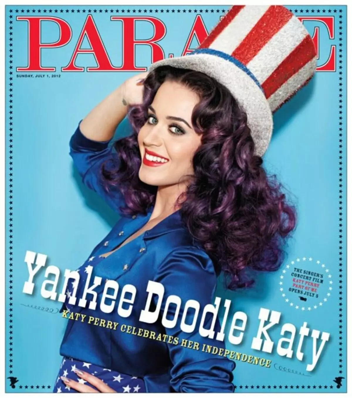 Katy Perry yn Magazine Parade. Mehefin / Gorffennaf 2012