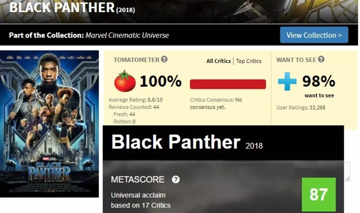 "Detta är ett mästerverk": recensioner av kritiker på "Black Panther" uppträdde på ruttna tomater