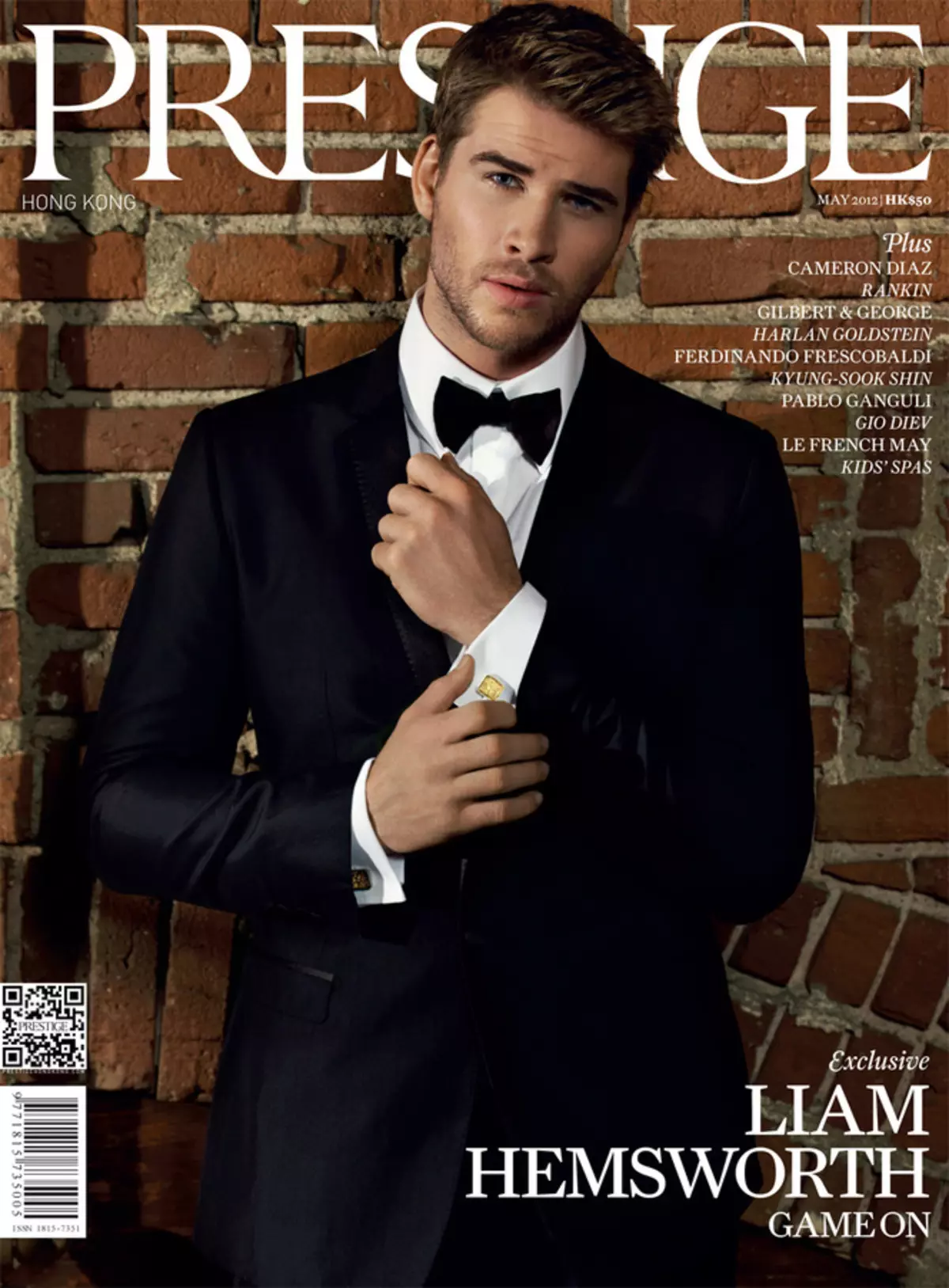 Prestige မဂ္ဂဇင်း Hong Kong တွင် Liam Hemsworth ။ 2012 မေလ 2012 ။