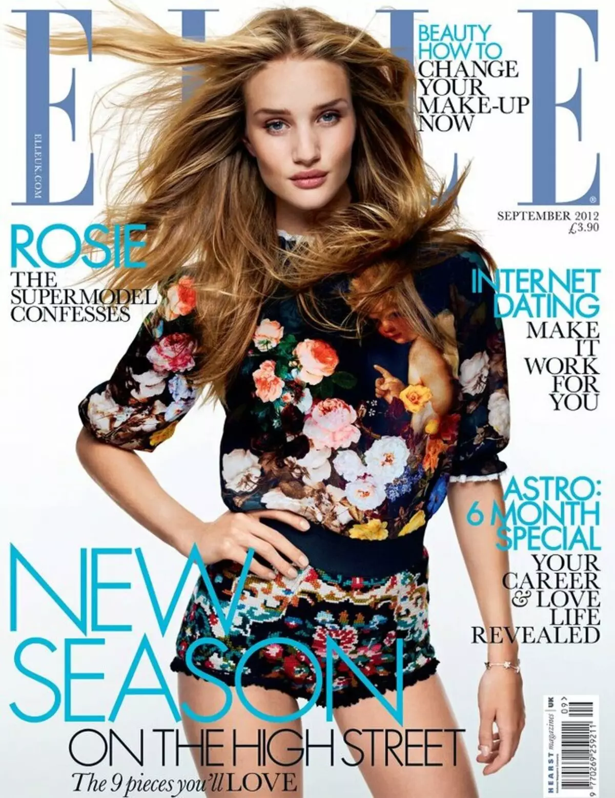 Rozy Huntington Whiteley in iris Elle UK. Meán Fómhair 2012