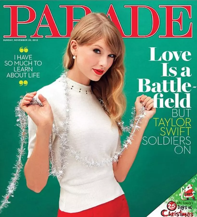 Taylor swift dina majalah parade. Nopémber 2012.