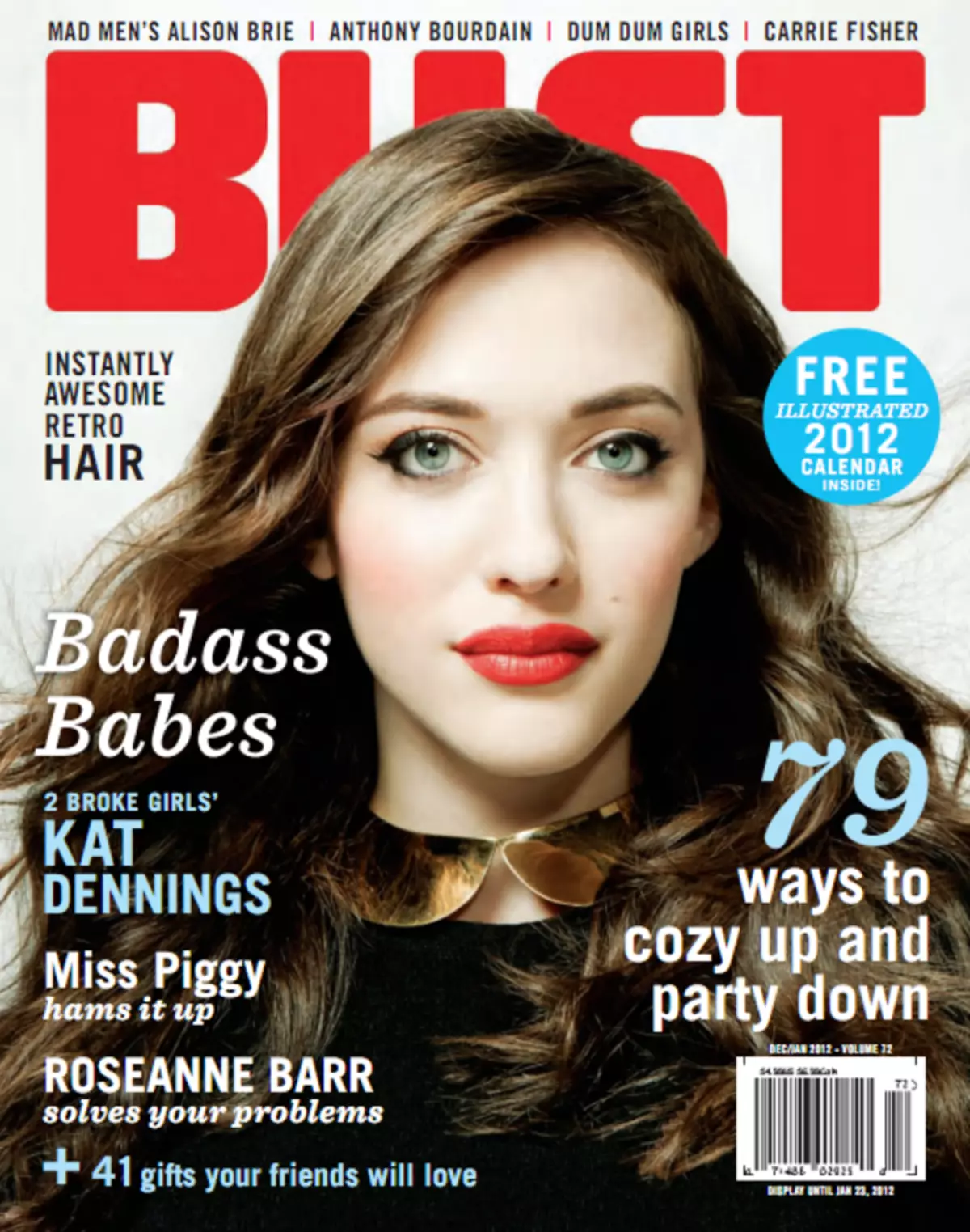 Kat Dennings i Bust Magazine. Desember / Januar 2011-2012