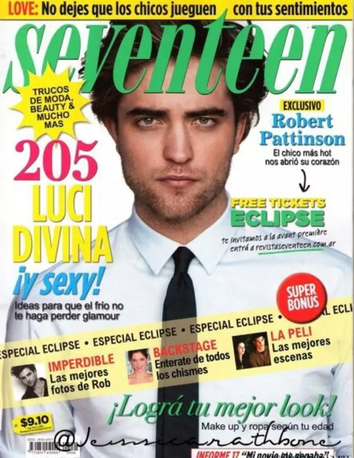 สัมภาษณ์ Robert Pattinson สำหรับนิตยสาร Seventeen อาร์เจนตินา. มิถุนายน 2010