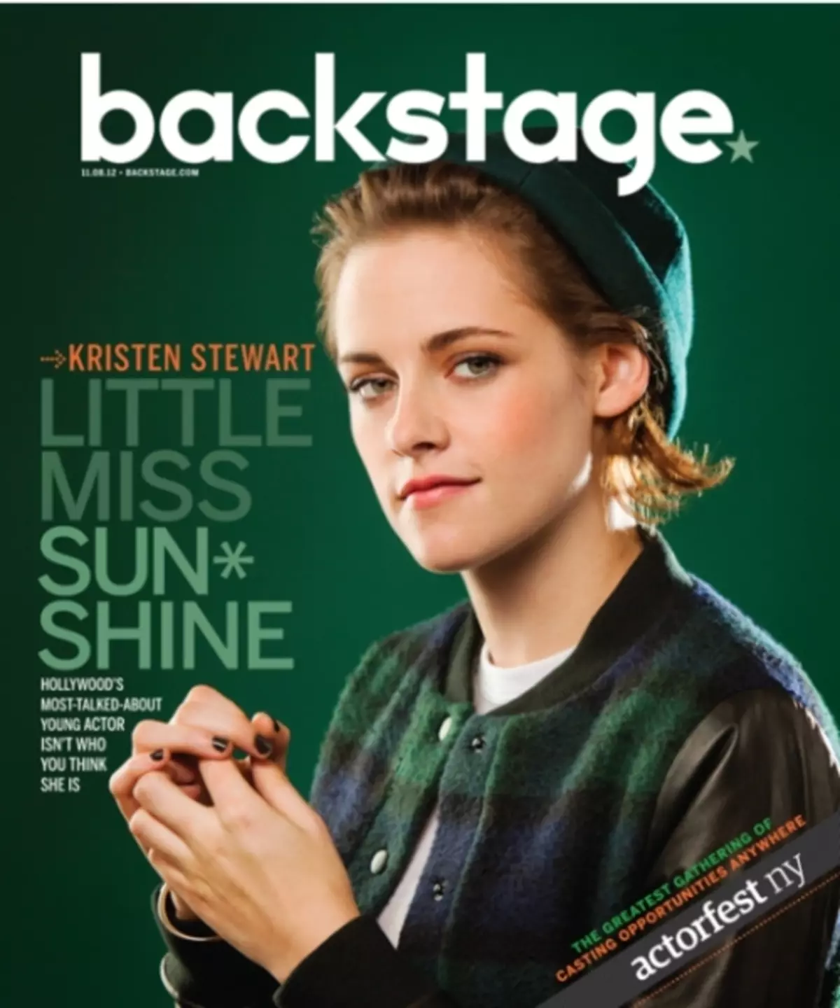 Kristen Stewart di majalah belakang pentas. November 2012.