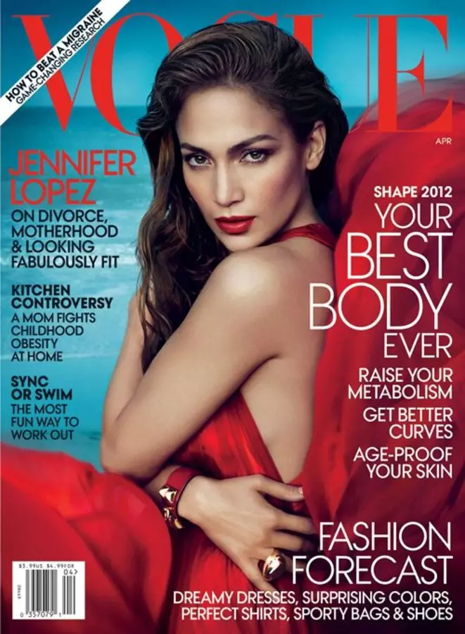 Jennifer Lopez m'magazini ya Vogue. Epulo 2012.