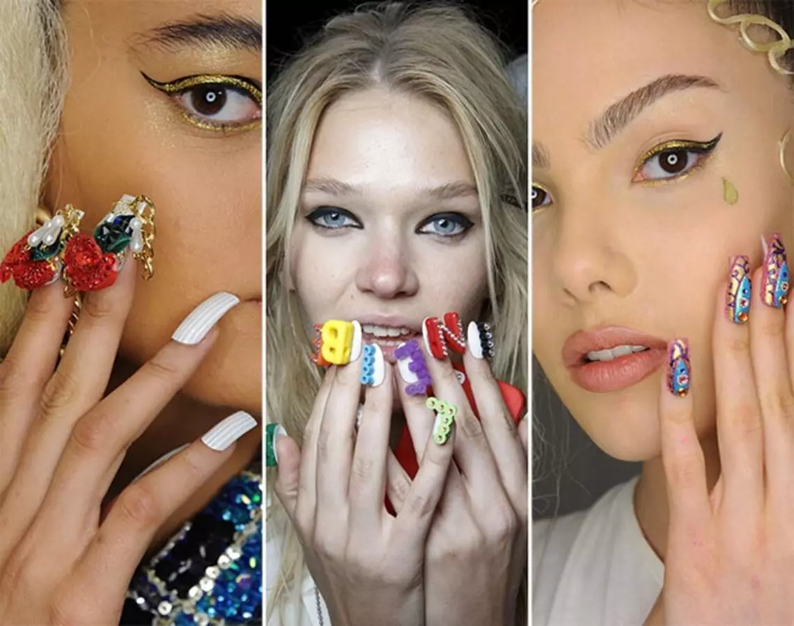 Naves de moda primavera-verán 2016: Foto de novidade manicura para uñas curtas e balas