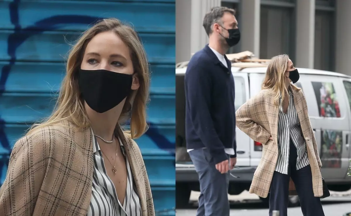 사진 : Jennifer Lawrence는 뉴욕에서 남편과 함께 산책을했습니다.