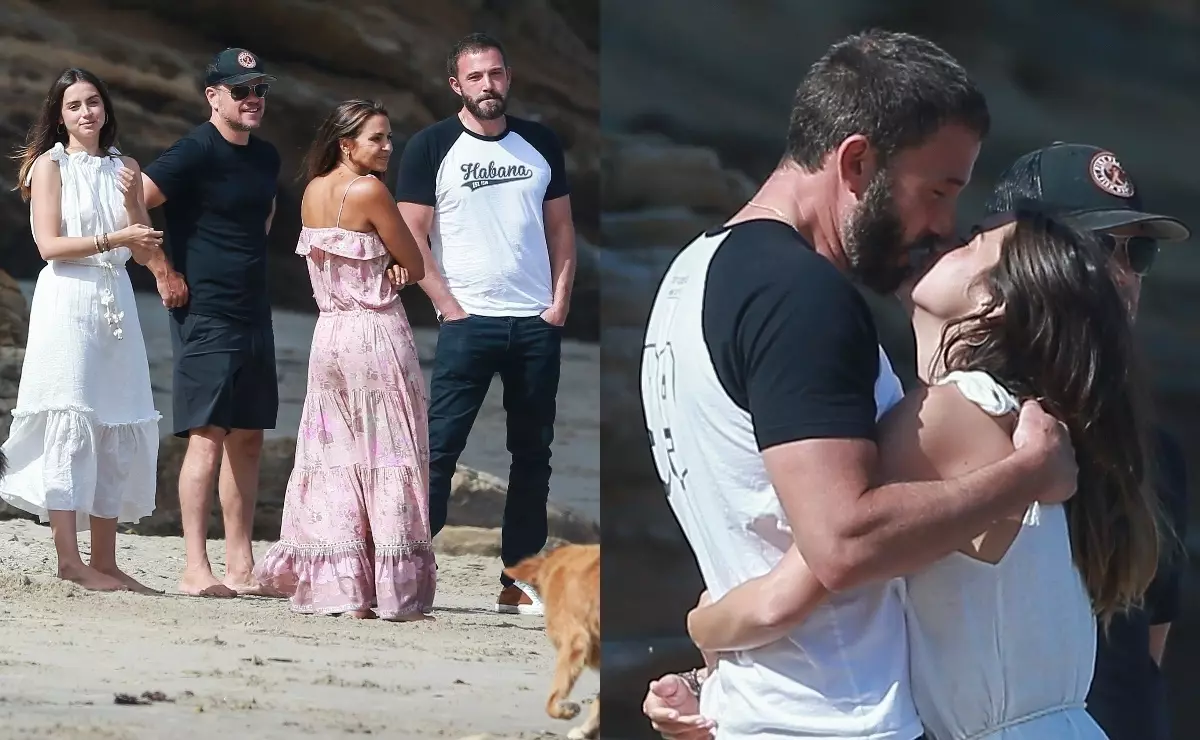 Foto: Ben Affleck dan Ana de Armaas beristirahat dengan keluarga Matt Damon di pantai