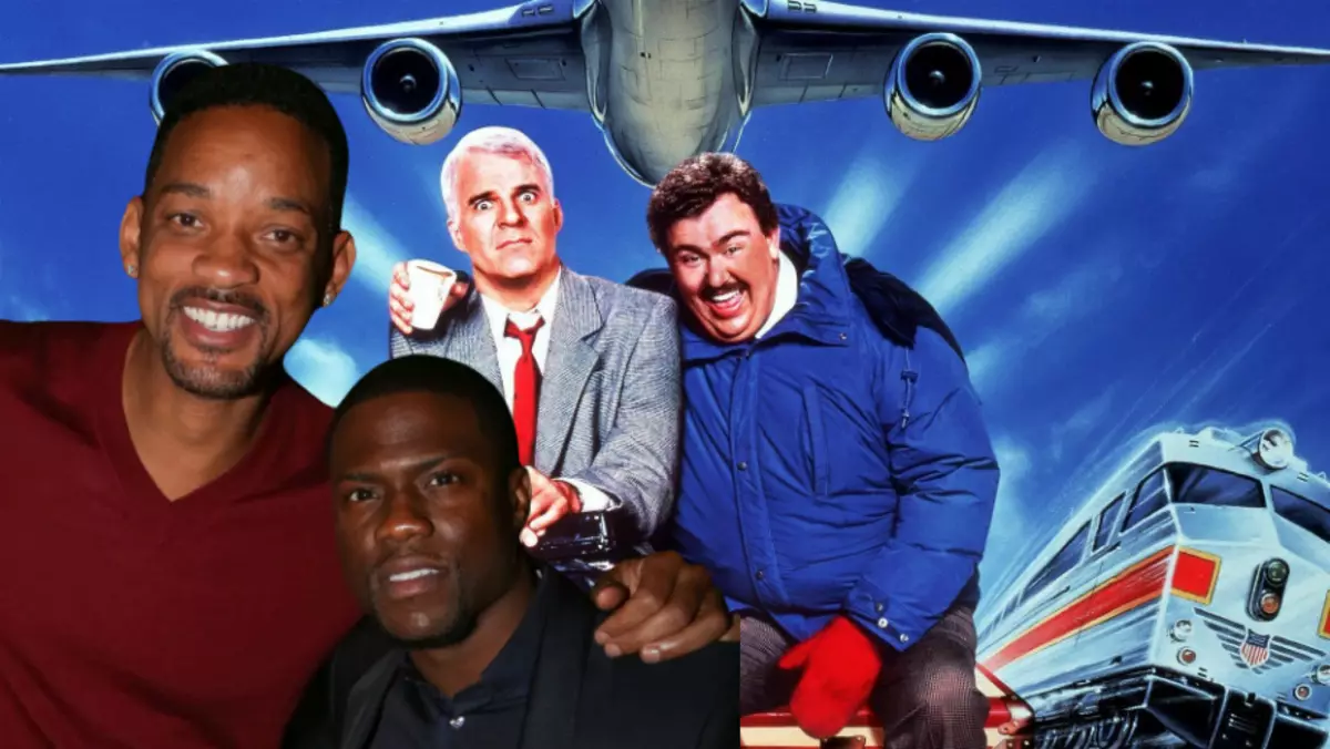 Sal Smith en Kevin Hart in die remake van die komedie "deur die vliegtuig, trein, motor" speel