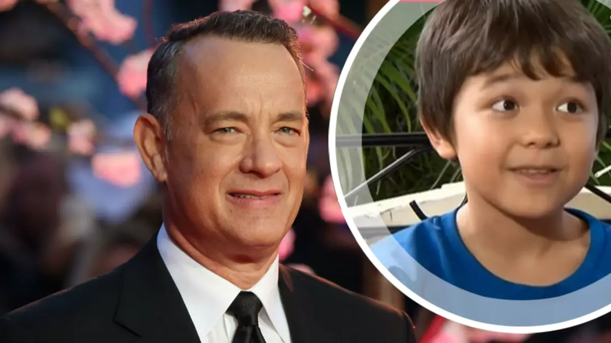 Gisuportahan ni Tom Hanks ang usa ka 8-anyos nga batang lalaki nga nag-antos sa pagdaogdaog