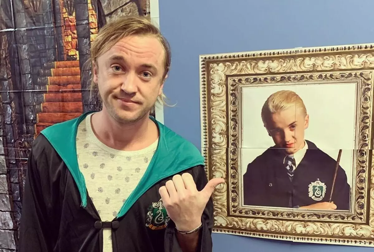 Foto: zvaigzne "Harija Poters" Tom Felton atkal sekoja formai Drako Malfoy