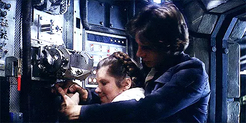 Screen Lando Calrian talte om den romerske Carrie Fisher og Harrison Ford på optagelsen af ​​
