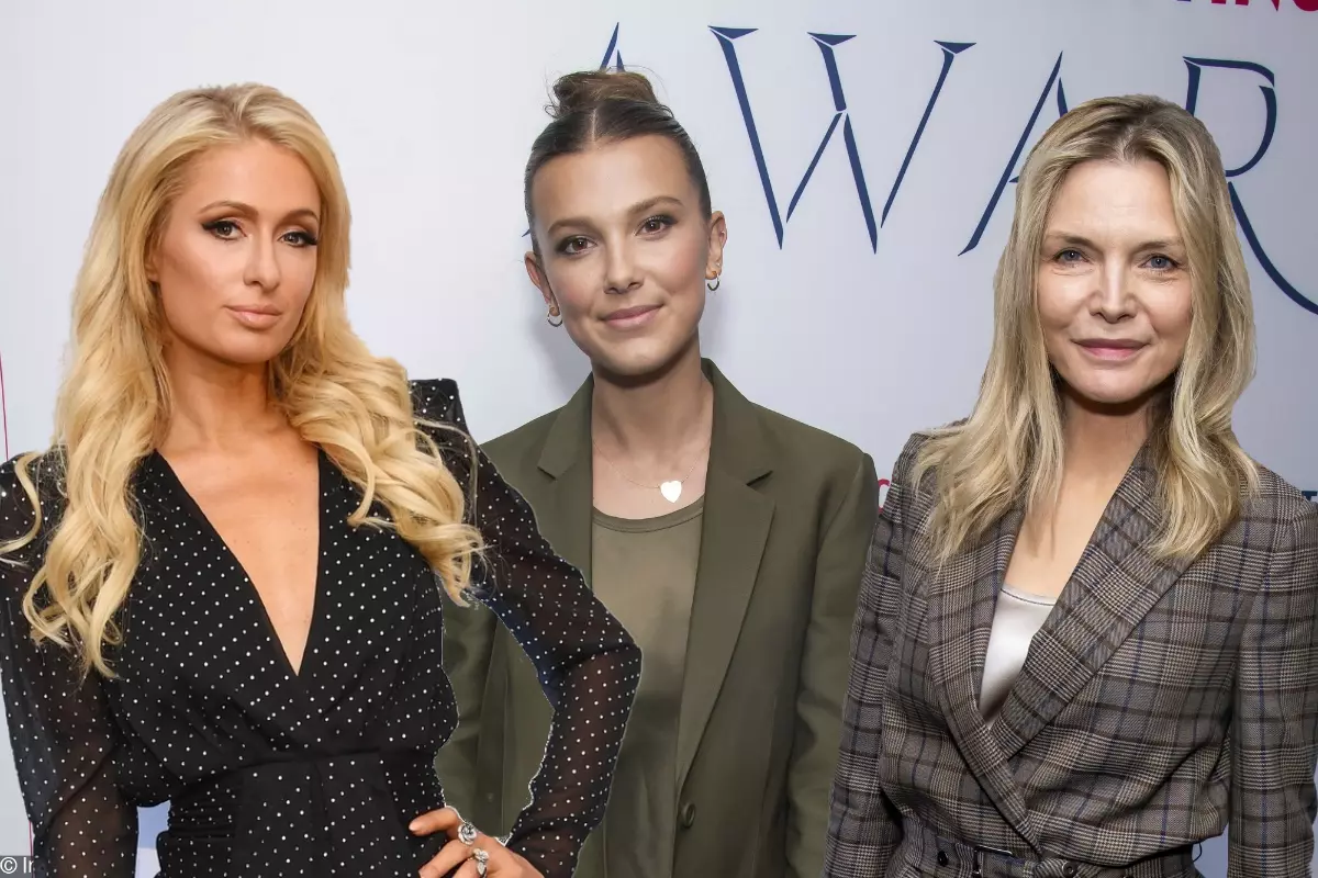 Мілі Бобі Браўн, Пэрыс Хілтан і Мішэль Пффайфер на WWD Beauty Inc Awards