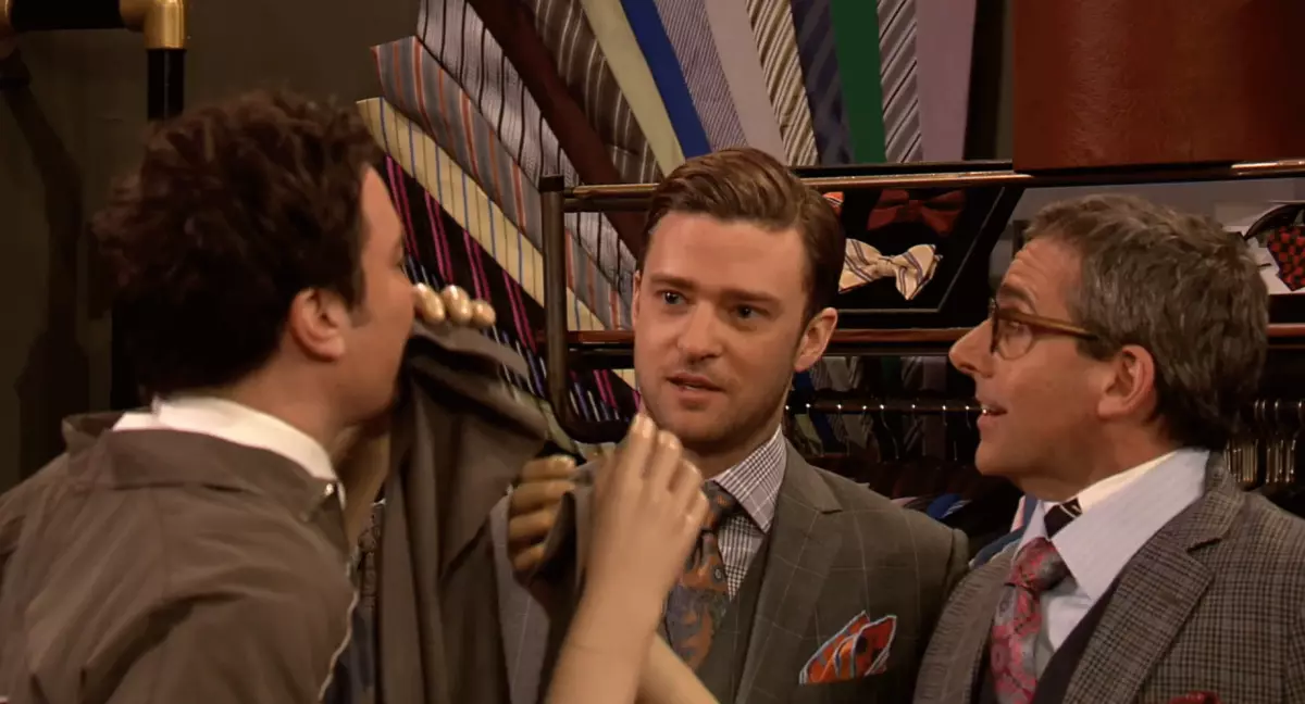 Steve Karel og Justin Timberlake på showet Jimmy Fallon