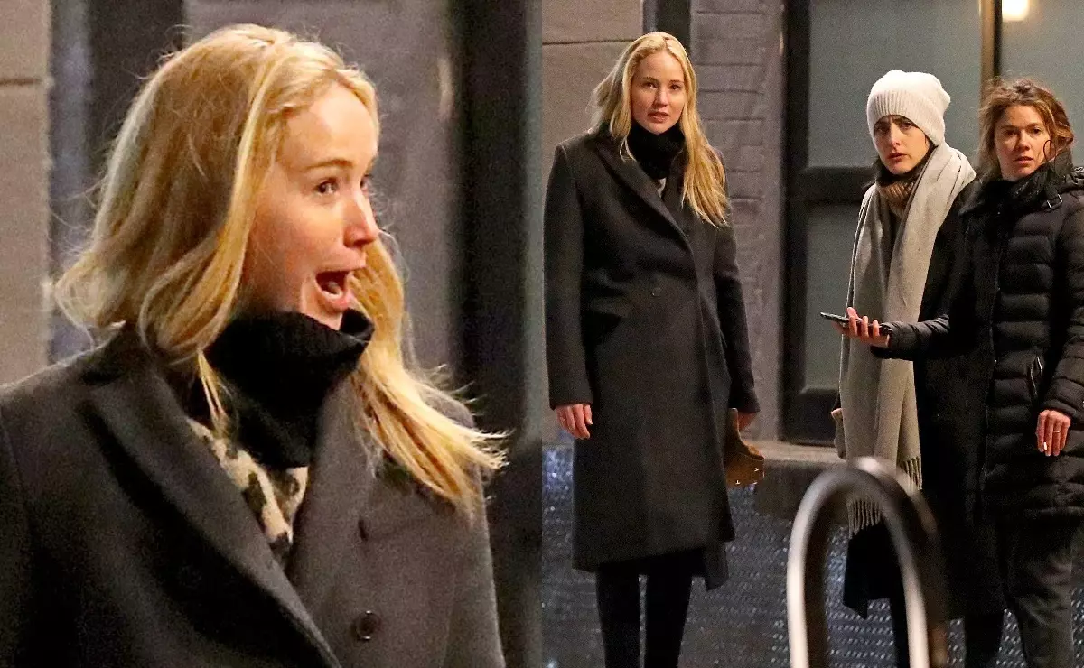 Manch, san yo pa makiyaj: Jennifer Lawrence sou yon ti mache ak zanmi nan New York